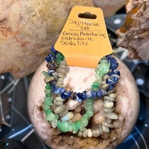 Sagittarius crystal stone bracelet set natural aventurine labradorite sodalite